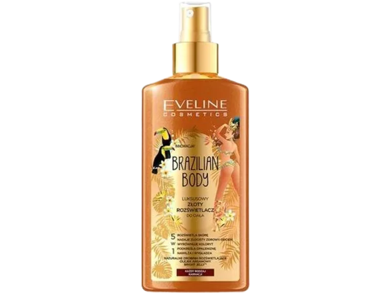 Eveline Cosmetics Brazilian Body luksusowy złoty rozświetlacz do ciała 5w1, żel, 150 ml