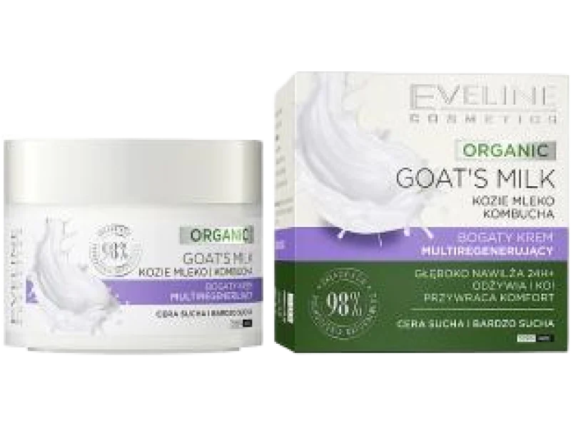 Eveline Cosmetics Organic Goat’s Milk bogaty krem multiregenerujący, 50 ml