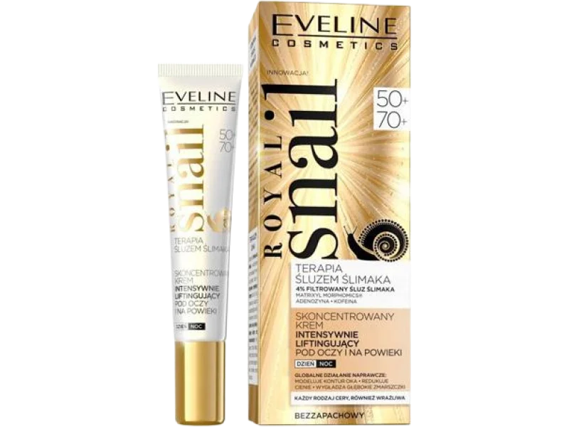 EVELINE COSMETICS ROYAL SNAIL skoncentrowany intensywnie liftingujący pod oczy i na powieki 50+ – 70+, krem, 20 ml