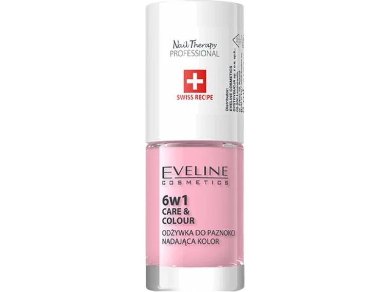 Eveline Cosmetics Skoncentrowana odżywka do paznokci 6w1 nadająca kolor Shimmer Pink, 5 ml