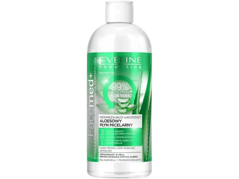 EVELINE FACEMED+ łagodzący płyn micelarny aloesowy, 400 ml