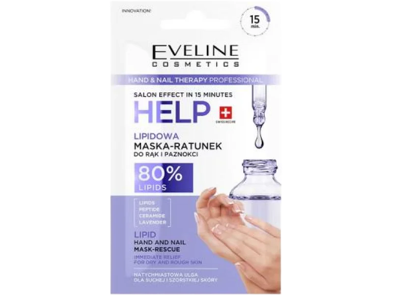 EVELINE Hand&Nail Therapy Help Lipidowa maska-ratunek do rąk i paznokci, 7 ml