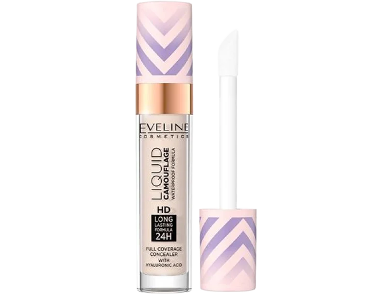 Eveline Liquid Camouflage wodoodporny korektor kamuflujący z kwasem hialuronowym, fluid, 7 ml
