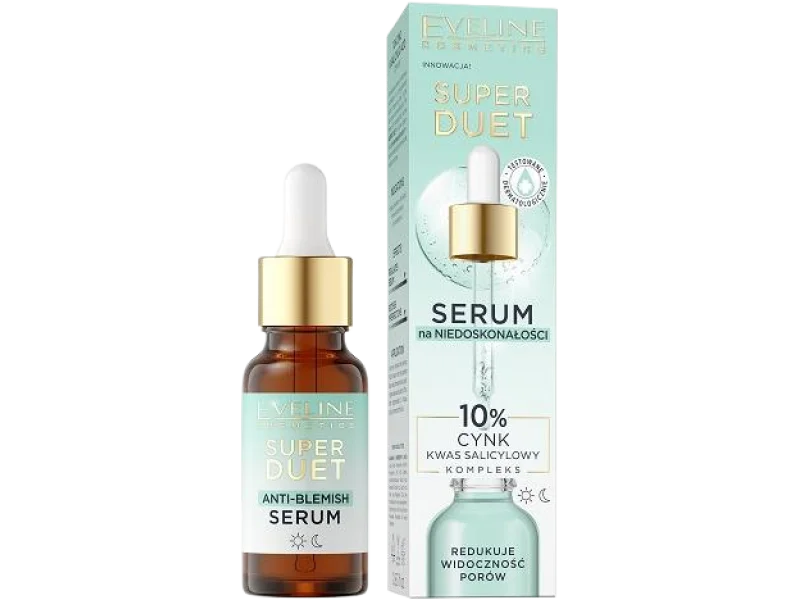 EVELINE Super Duet Serum na niedoskonałości 10% Cynk Kwas Salicylowy, 18 ml