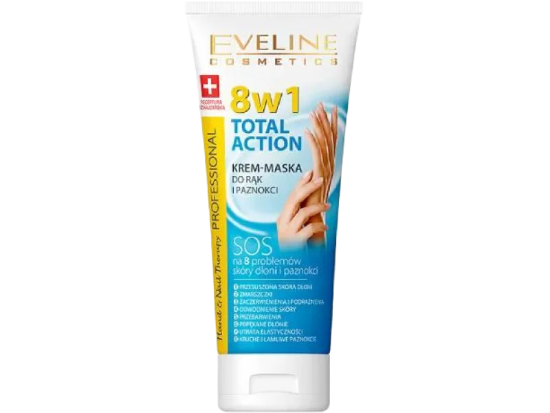 EVELINE Total Action 8w1 Krem-maska do rąk i paznokci, 75 ml
