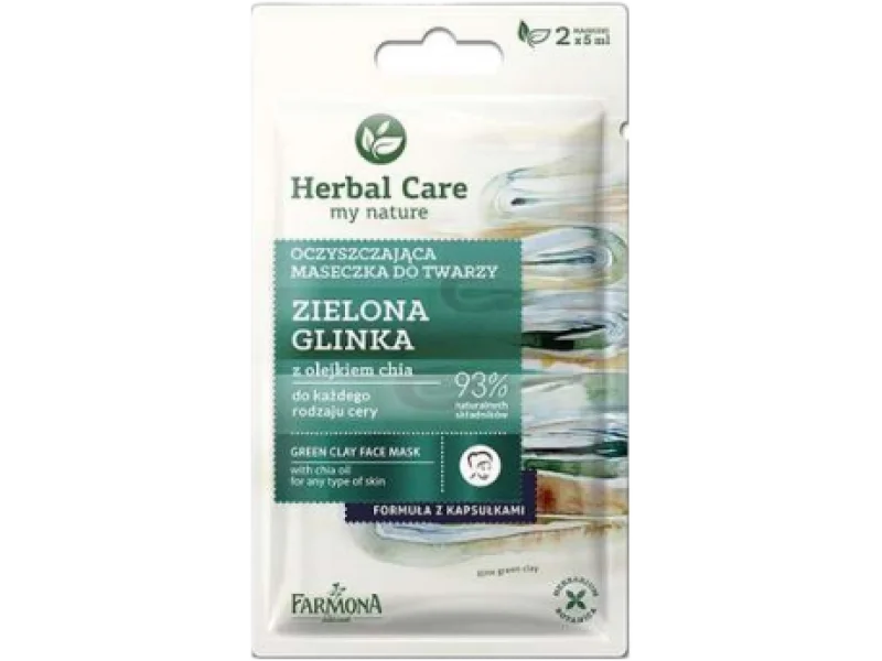FARMONA HERBAL CARE maseczka oczyszczająca glinka, maska, 2×5 ml