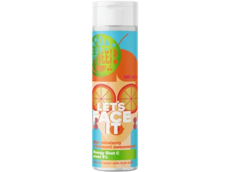 FARMONA TUTTI FRUTTI Let’s Face It Oczyszczający Płyn micelarny z kwasami owocowymi i aloesem 5% + Energy Shot C, 200 ml