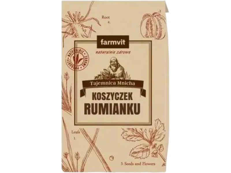 FARMVIT Koszyczek Rumianku Herbatka ziołowa, zioła do zaparzania, 50 g