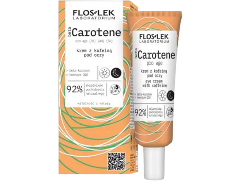 Flos-Lek betaCarotene Pro Age krem z kofeiną pod oczy, 30 ml