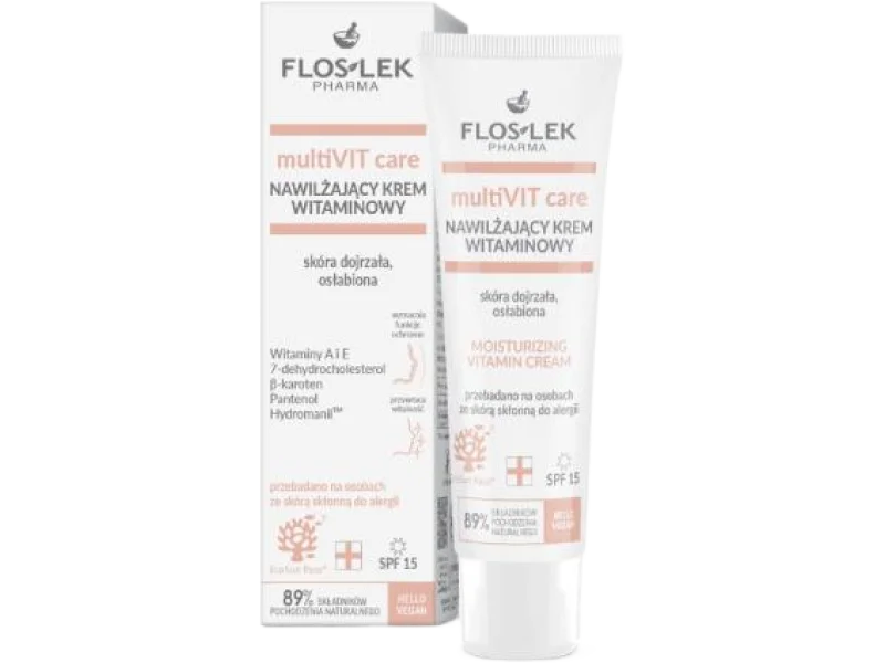 FLOS-LEK MultiVIT Care Nawilżający Krem witaminowy SPF15 na dzień, 50 ml