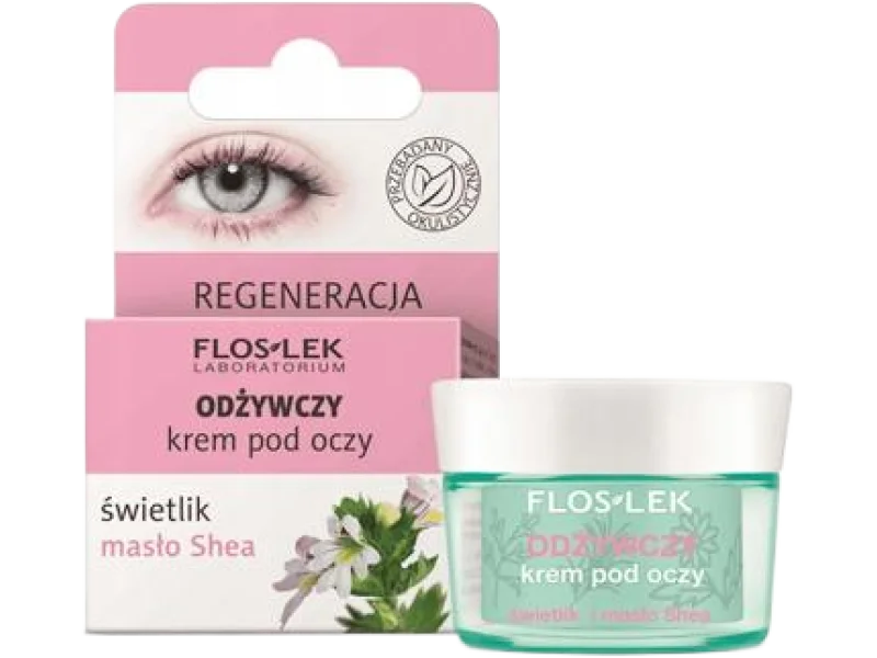 FLOS-LEK ODŻYWCZY krem pod oczy ze świetlikiem i masłem Shea, 15 ml