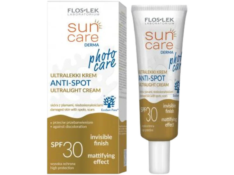 FLOS-LEK Sun Care Derma ANTI-SPOT Ultralekki krem SPF 30, 30 ml
