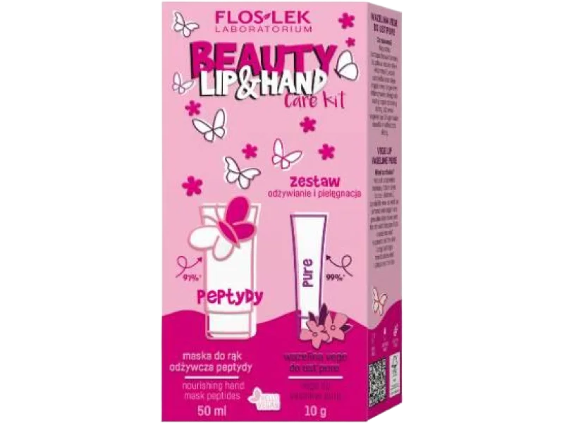 FLOSLEK Lip & Hand Care zestaw Beauty odżywienie i pielęgnacja, 50 ml + 10 g ml,g