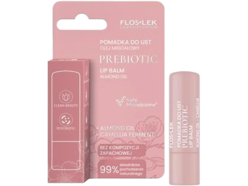 Floslek Prebiotic Lip Care prebiotyczna pomadka do ust olej migdałowy, 4 g