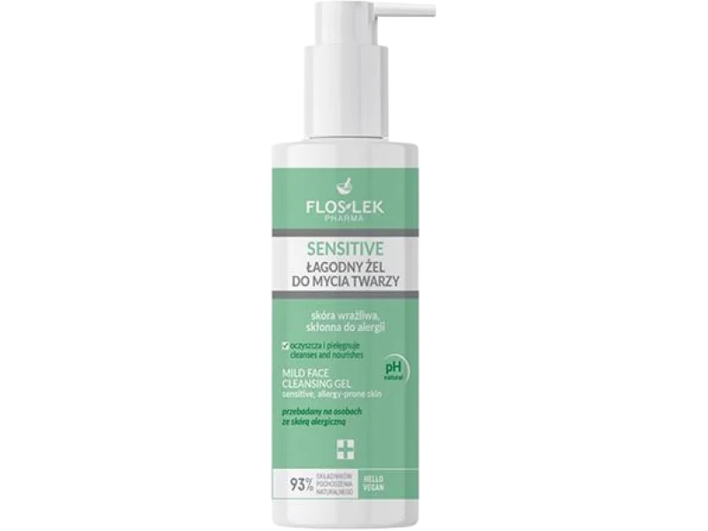 Floslek Sensitive łagodny żel do mycia twarzy skóra wrażliwa skłonna do alergii, 175 ml