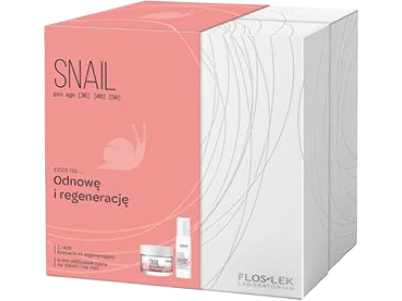 Floslek Snail Elixir koncentrat + regenerujący krem odbudowujący na dzień i na noc, serum, 30,50 ml
