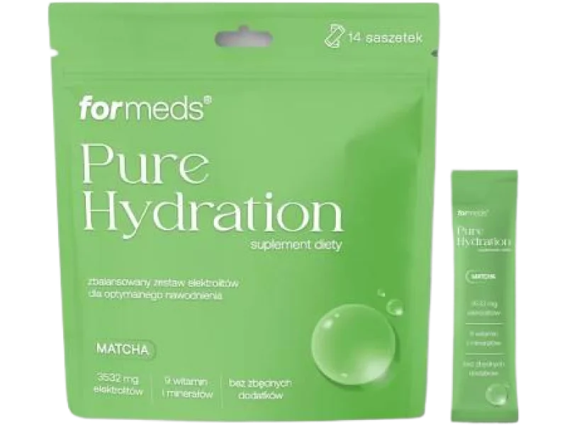 FORMEDS Pure Hydration elektrolity matcha, saszetki, 14 sasz.