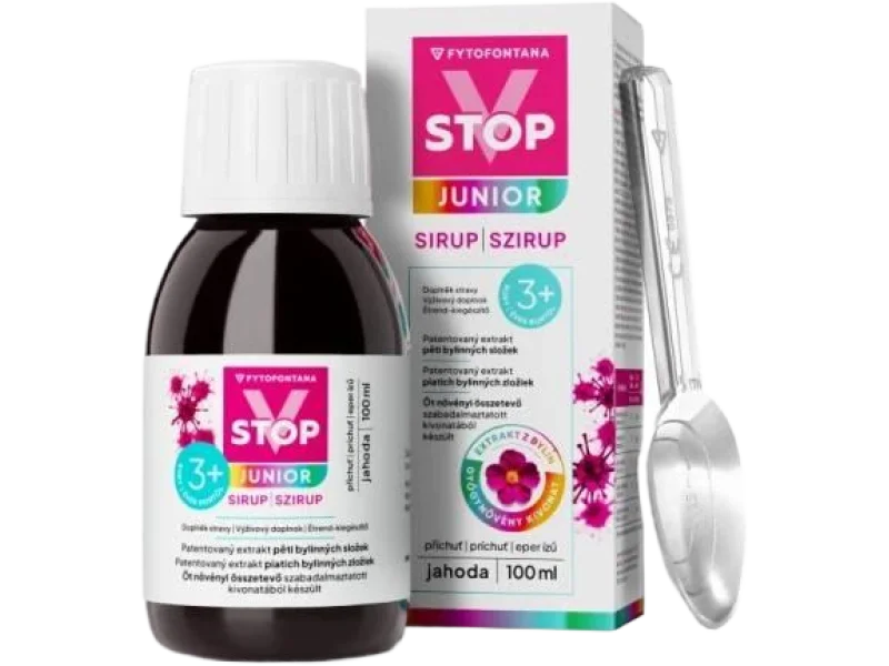Fytofontana V-Stop Junior Syrop 3 + o smaku truskawki, 100 ml