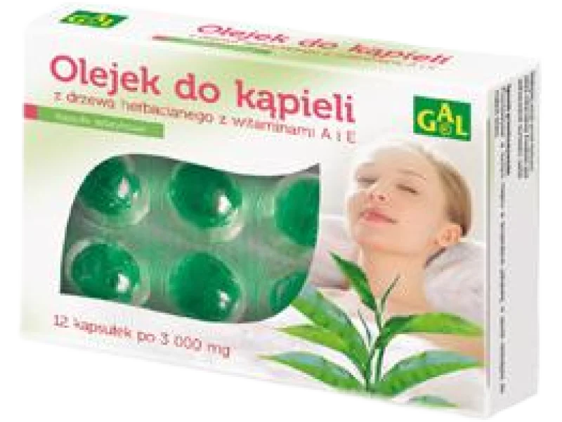 GAL Olejek do kąpieli z drzewa herbacianego z witaminami A i E, kapsułki miękkie, 12 kaps.