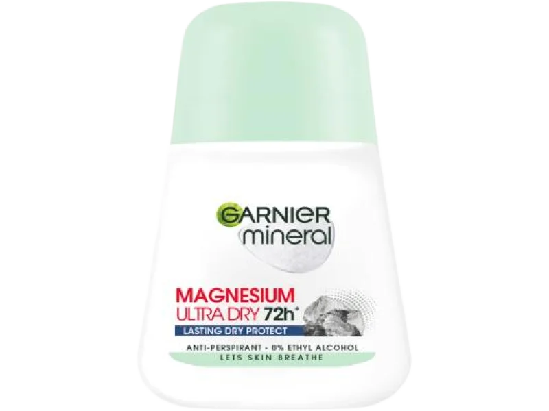 GARNIER Mineral Magnesium Ultra Dry 72H Lasting Dry Protect Antyperspirant, roll-on, 50 ml
