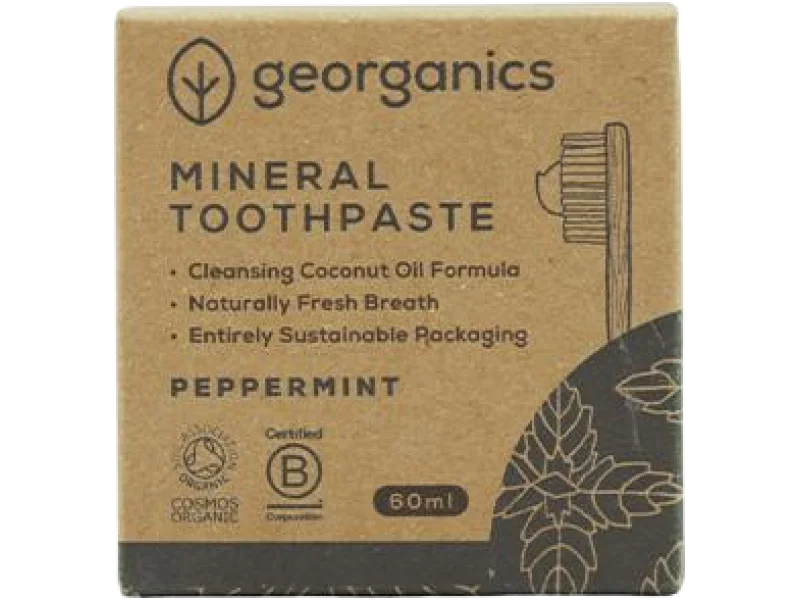 Georganics, mineralna pasta do zębów English Peppermint, 60 ml