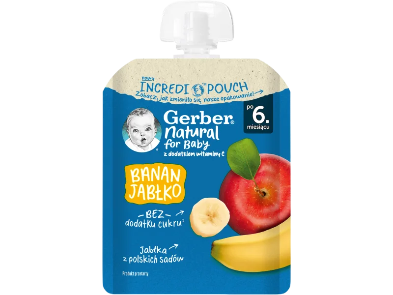 Gerber Deserek banan jabłko dla niemowląt po 6. miesiącu, mus, 80 g
