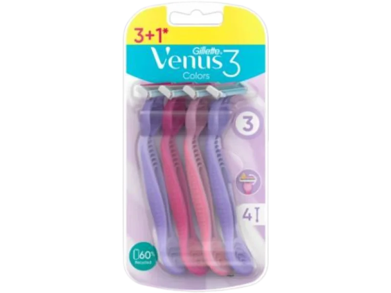 Gillette Venus 3 Colors, maszynka do golenia, 4 szt.
