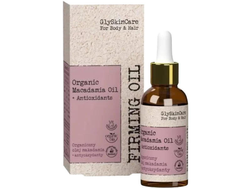 GLYSKINCARE For Body & Hair Organiczny olej makadamia + antyoksydanty, olejek, 30 ml