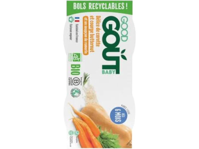 Good Gout BIO Puree z dyni piżmowej i marchewki, 2x190g g