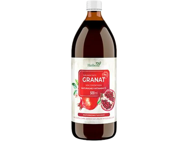 Granat sok z dodatkiem naturalnej witaminy C, płyn doustny, 500 ml