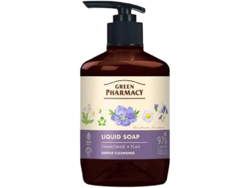 GREEN PHARMACY Chamomile & Flax Liquid Soap, płyn, 460 ml