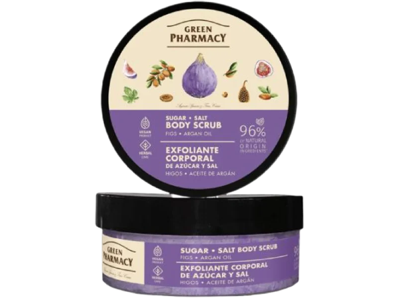 GREEN PHARMACY Peeling cukrowo-solny do ciała Figi i Olej arganowy, 200 ml
