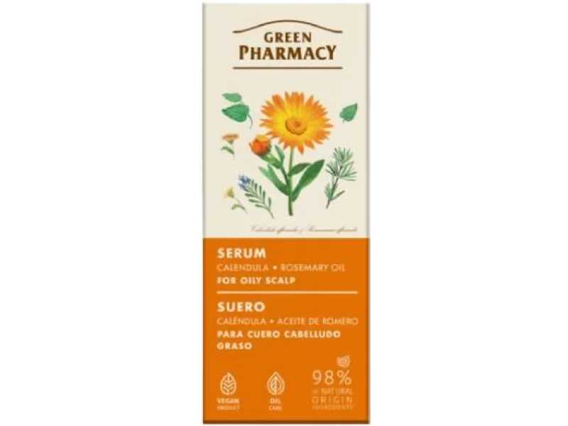GREEN PHARMACY Serum do przetłuszczającej się skóry głowy Nagietek i Olej rozmarynowy, 100 ml