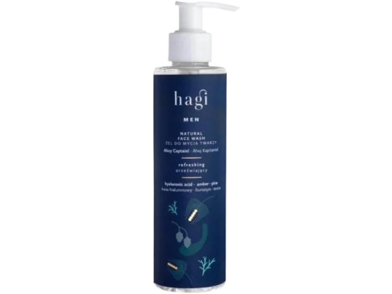 HAGI Men Ahoj Kapitanie Naturalny żel do mycia twarzy dla mężczyzn orzeźwiający, 200 ml