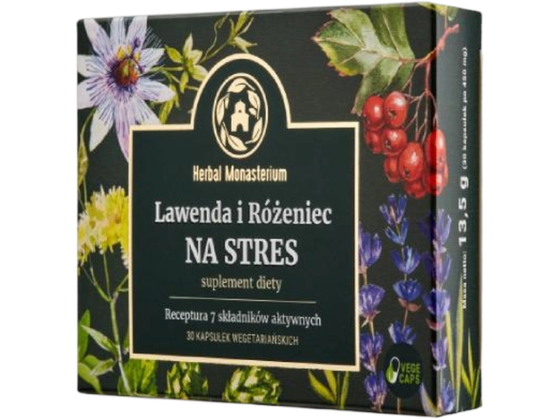 Herbal Monasterium lawenda i różeniec na stres, kapsułki, 30 kaps.