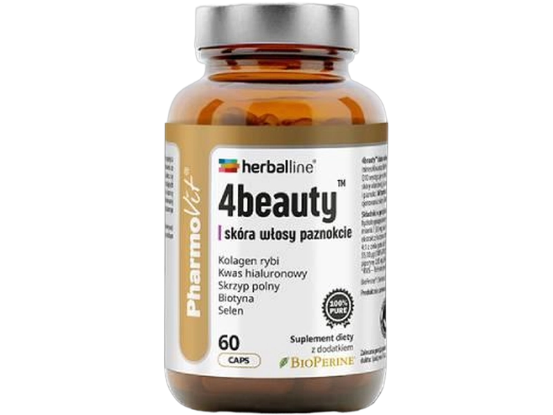 Herbaline 4beauty skóra włosy paznokcie z BioPerine, kapsułki, 60 kaps.