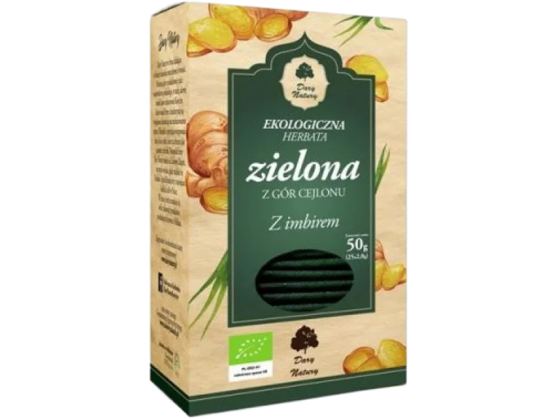 Herbata zielona z imbirem DARY NATURY, zioła do zaparzania, 25 szt.