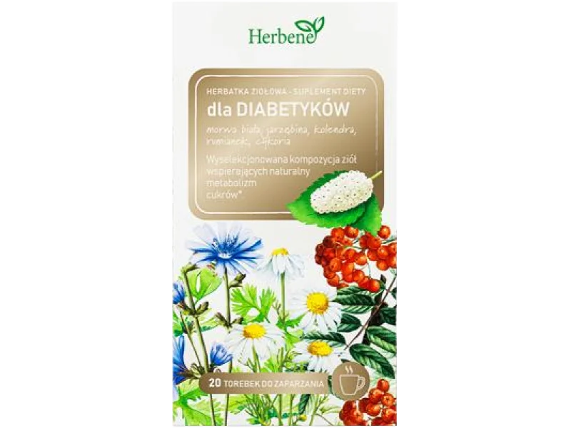 Herbene dla diabetyków, zioła do zaparzania, 20 saszet.