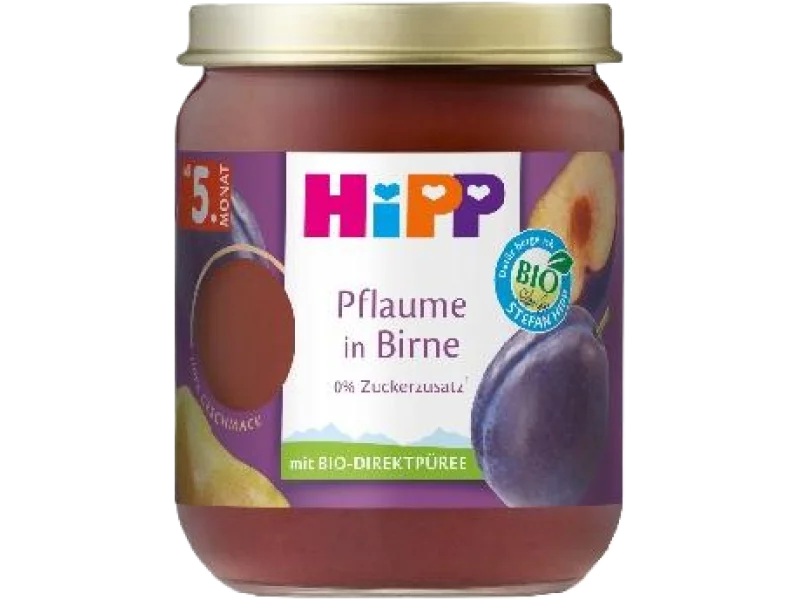 HiPP BIO Gruszki ze śliwkami, przecier, 160 g