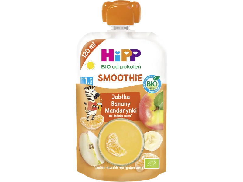 HiPP BIO od pokoleń Smoothie Jabłka-Banany-Mandarynki, 120 ml