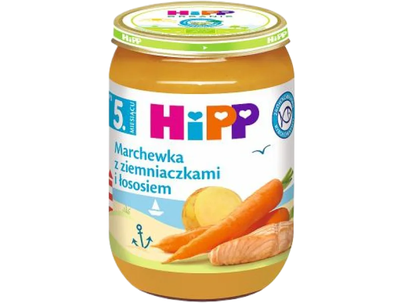 HiPP Marchewka z ziemniaczkami i łososiem, obiadek, 190 g
