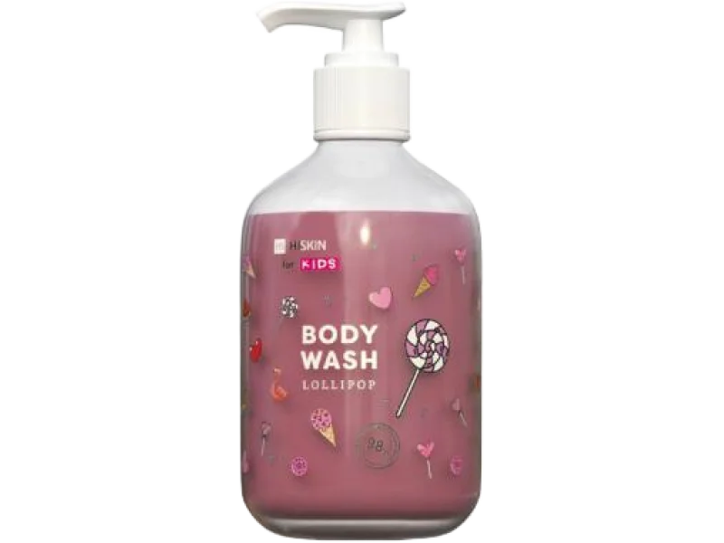 Hiskin Kids różowy płyn do mycia ciała dla dzieci Lollipop, 400 ml