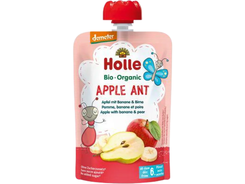 HOLLE Bio Organic Mus owocowy jabłko, banan i gruszka, 100 g