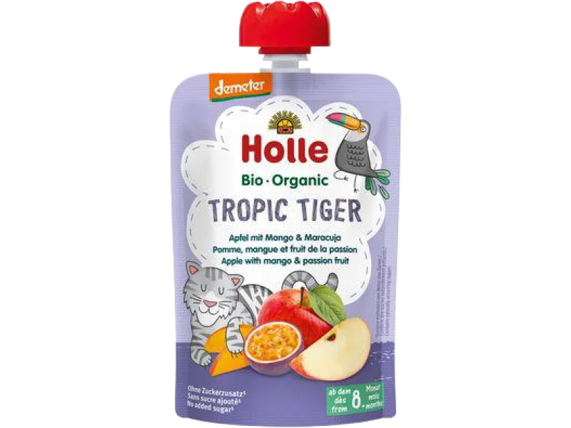 HOLLE Bio Organic Mus owocowy jabłko, mango i marakuja, 100 g