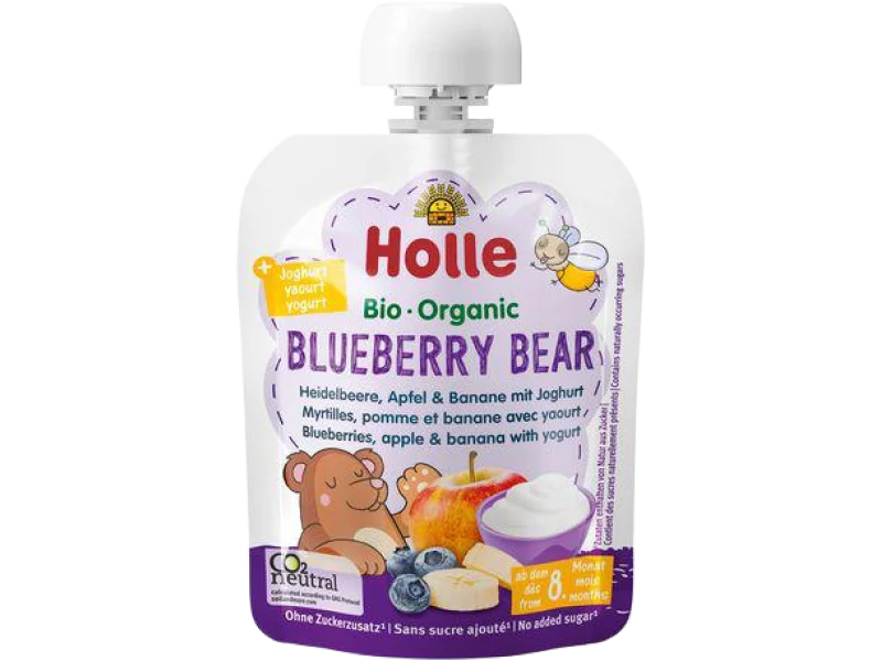 HOLLE Bio Organic Mus owocowy z jogurtem jagoda, 85 g