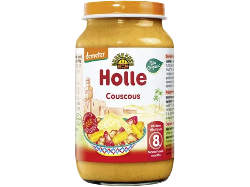 HOLLE Danie dla niemowląt kuskus z kurczakiem Bio, gotowy posiłek, 220 g