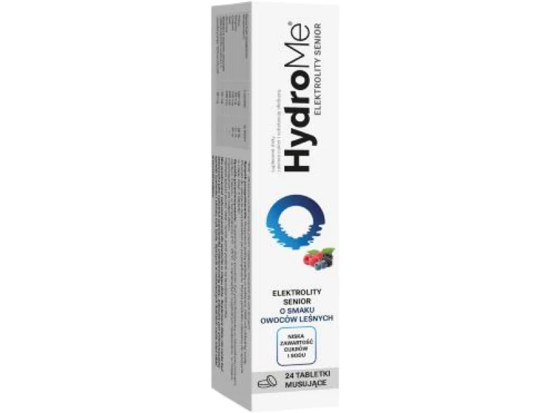 HydroMe Elektrolity Senior owoce leśne, tabletki musujące, 24 tabl.