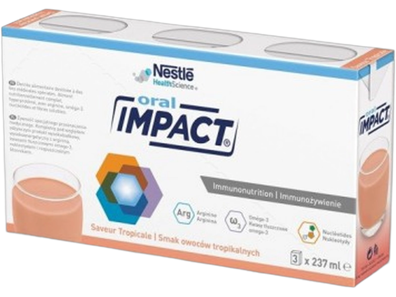 Nestle Impact Oral preparat odżywczy, owoce tropikalne, płyn, 4 x 125 ml
