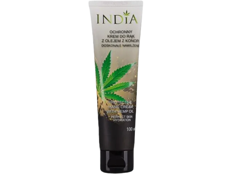 INDIA Krem do rąk ochronny z olejem z konopi, 100 ml