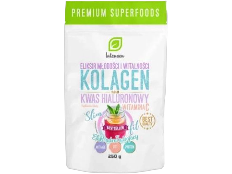 Intenson kolagen witamina C + kwas hialuronowy, proszek, 250 g